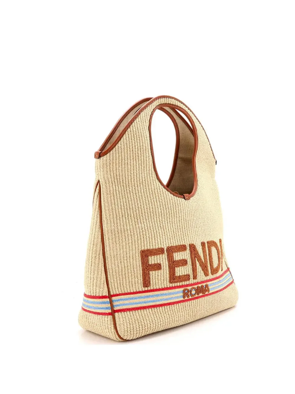 Fendi Logo Hobo Embroidered Raffia #335392F80B